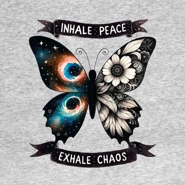 Inhale Peace Exhale Chaos Butterfly by Nessanya